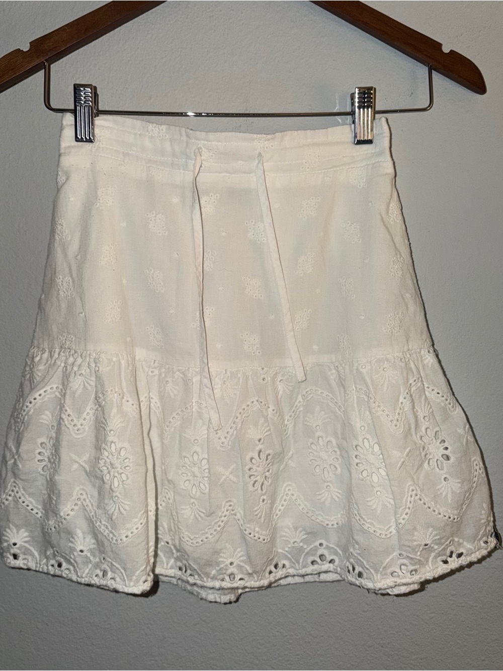 Rhythm. White Eyelet Tiered Mini Skirt